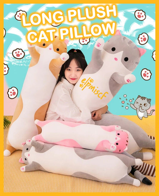 Long Plush Cat Pillow